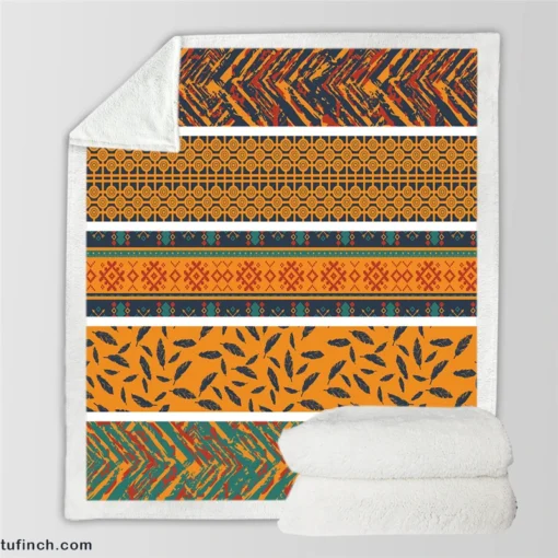 Boho Tribal Banner Set Sherpa Fleece Blanket