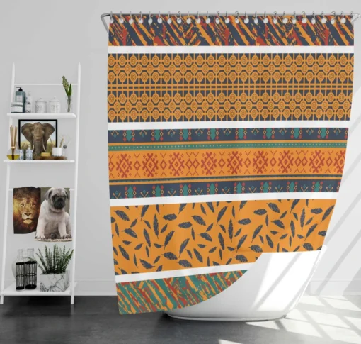 Boho Tribal Banner Set Shower Curtain