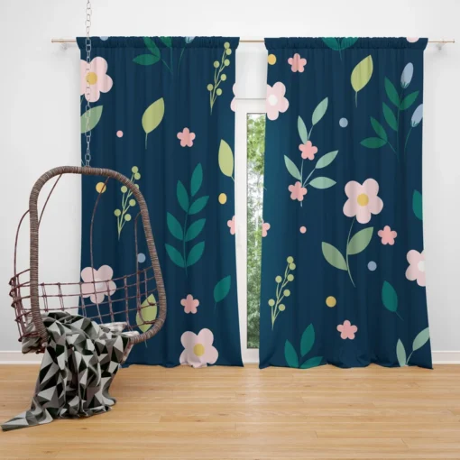 Botanical Floral Pattern Curtain