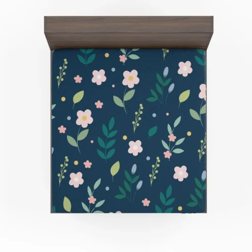 Botanical Floral Pattern Fitted Sheet