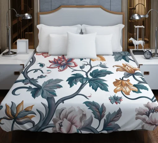 Botanical Floral Toile Duvet Cover