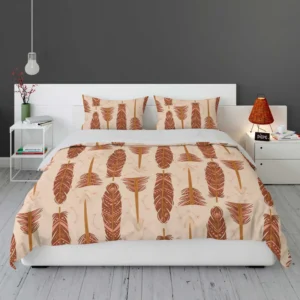 Bow and Arrow Boho Pattern on Toffy Peach Bedding Set 2