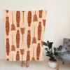 Bow and Arrow Boho Pattern on Toffy Peach Fleece Blanket