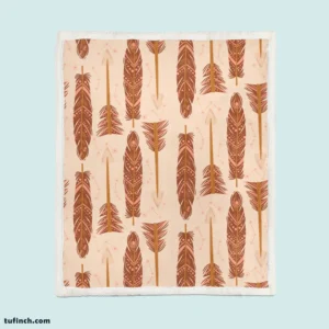 Bow and Arrow Boho Pattern on Toffy Peach Sherpa Fleece Blanket 1