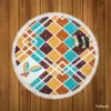 Breathtaking Argyle Pattern Round Beach Towel