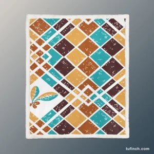 Breathtaking Argyle Pattern Sherpa Fleece Blanket 1