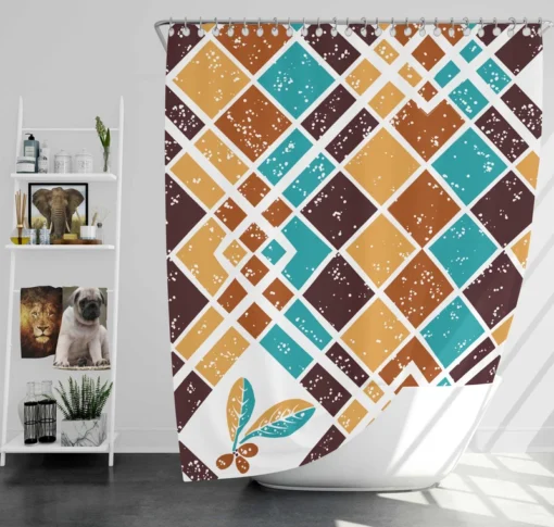 Breathtaking Argyle Pattern Shower Curtain