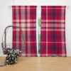 Brick Red Blue Plaid Curtain