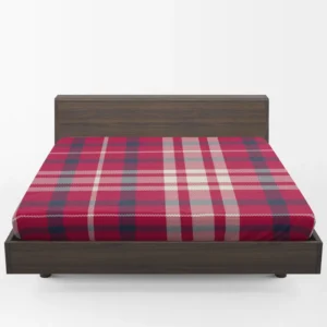 Brick Red Blue Plaid Fitted Sheet 1