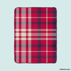 Brick Red Blue Plaid Fleece Blanket 1