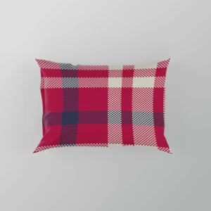 Brick Red Blue Plaid Pillow Case