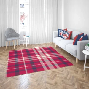 Brick Red Blue Plaid Rug 2