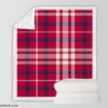 Brick Red Blue Plaid Sherpa Fleece Blanket