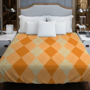 Bright Argyle Pattern Duvet Cover