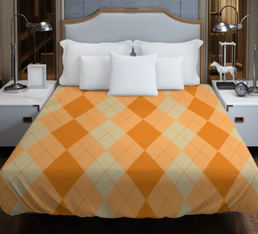 Bright Argyle Pattern Duvet Cover