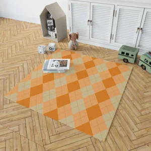 Bright Argyle Pattern Rug 1