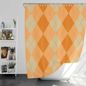 Bright Argyle Pattern Shower Curtain