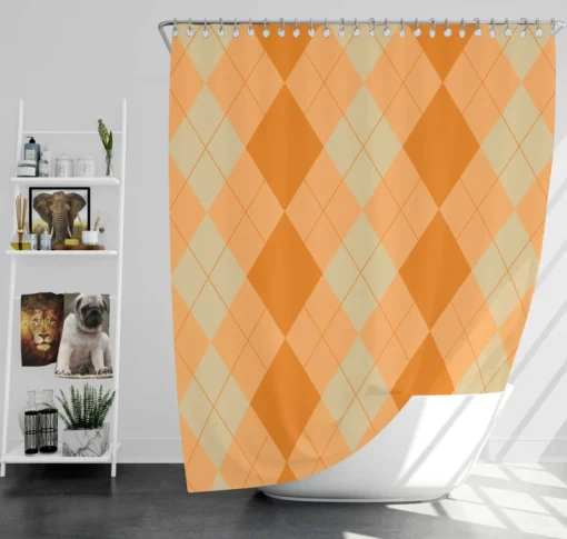 Bright Argyle Pattern Shower Curtain