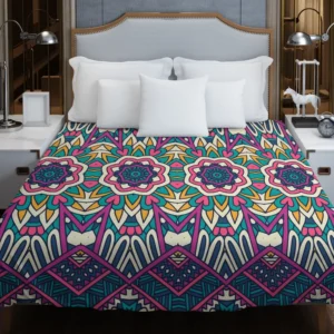 Bright Aztec Tribal Fabric Design Duvet Cover