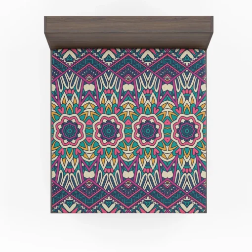 Bright Aztec Tribal Fabric Design Fitted Sheet