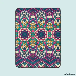 Bright Aztec Tribal Fabric Design Fleece Blanket 1