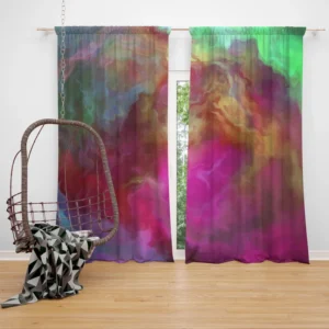 Bright Colored Abstract Pattern Curtain