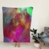 Bright Colored Abstract Pattern Fleece Blanket