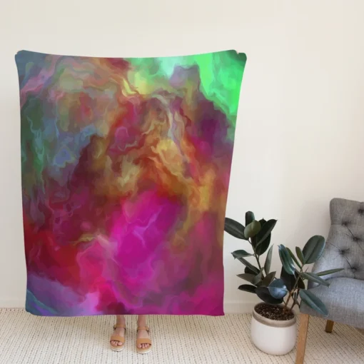 Bright Colored Abstract Pattern Fleece Blanket