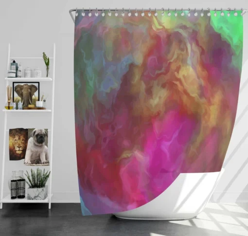 Bright Colored Abstract Pattern Shower Curtain