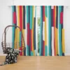 Bright Colored Stripes Pattern Curtain