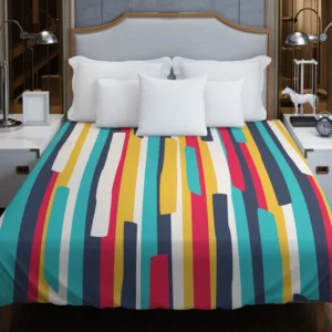 Bright Colored Stripes Pattern Duvet Cover