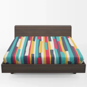 Bright Colored Stripes Pattern Fitted Sheet 1