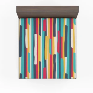 Bright Colored Stripes Pattern Fitted Sheet