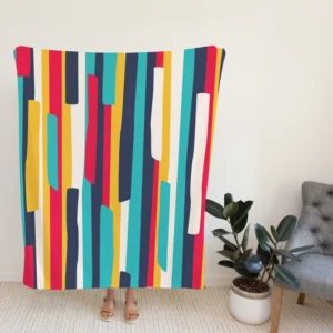 Bright Colored Stripes Pattern Fleece Blanket