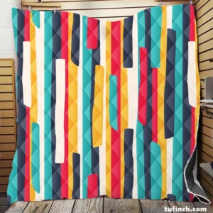 Bright Colored Stripes Pattern Quilt Blanket