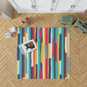 Bright Colored Stripes Pattern Rug