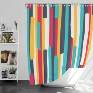 Bright Colored Stripes Pattern Shower Curtain