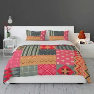 Bright Colorful Patchwork Design Bedding Set 1