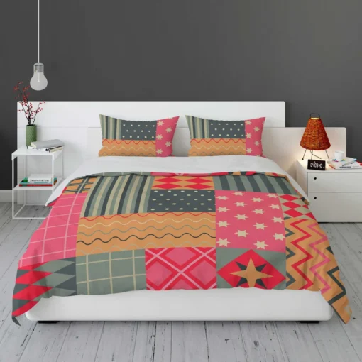 Bright Colorful Patchwork Design Bedding Set 1