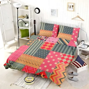 Bright Colorful Patchwork Design Bedding Set