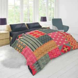 Bright Colorful Patchwork Design Duvet Cover 1