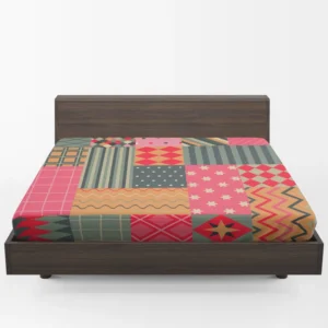 Bright Colorful Patchwork Design Fitted Sheet 1