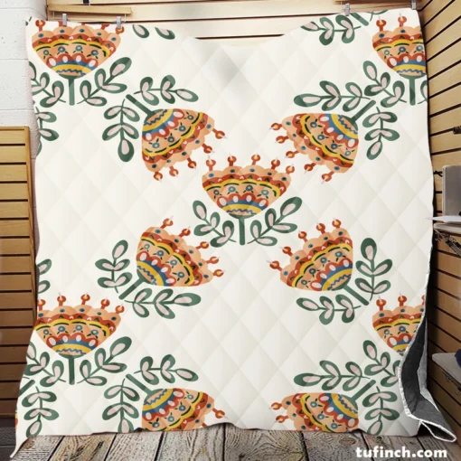 Bright Ethnic Abstract Pattern Quilt Blanket