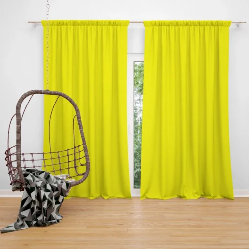 Bright Yellow Solid Color Curtain