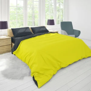 Bright Yellow Solid Color Duvet Cover 1