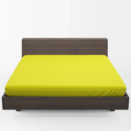 Bright Yellow Solid Color Fitted Sheet 1