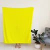 Bright Yellow Solid Color Fleece Blanket