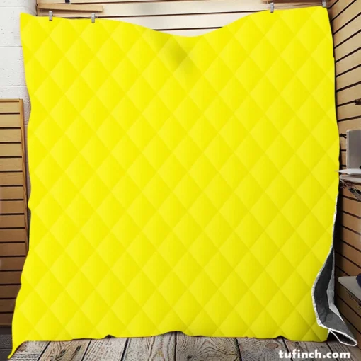 Bright Yellow Solid Color Quilt Blanket