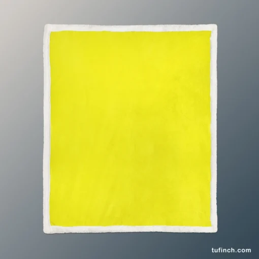 Bright Yellow Solid Color Sherpa Fleece Blanket 1