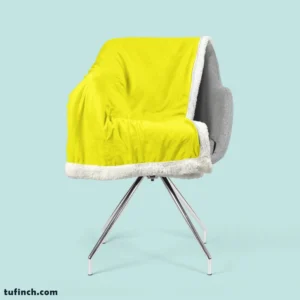 Bright Yellow Solid Color Sherpa Fleece Blanket 2